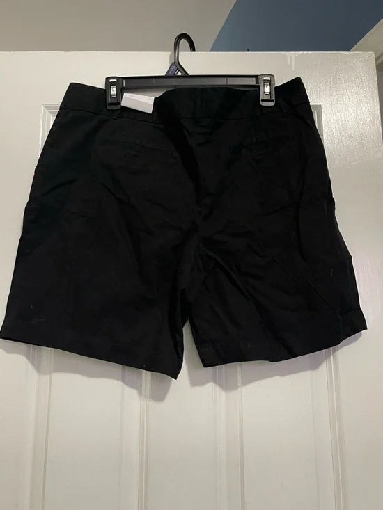 LOFT Navy Blue High-Rise Tailored Bermuda Shorts - Picture 2 of 4